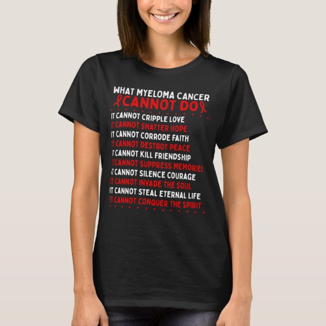 Myeloma Cancer Awareness Fighter Warrior Ribbon T Shirt (Framsida)