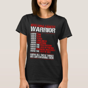 Myeloma Cancer Awareness Pain Burgundy Ribbon T Shirt
