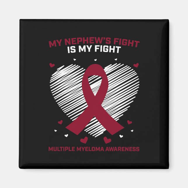 Myeloma Medvetenhet Ribbon Blood Cancer Survivor P Magnet (Framsidan)