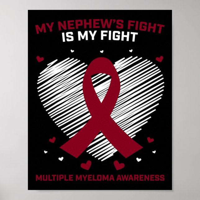 Myeloma Medvetenhet Ribbon Blood Cancer Survivor P Poster (Framsidan)