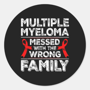 Myeloma Medvetenhet Ribbon Blood Cancer Survivor P Runt Klistermärke