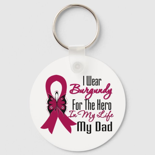 Myeloma Ribbon Hero My Pappa Nyckelring (Framsida)
