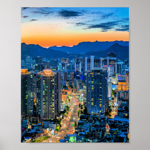 Myeongdong, Söul, Sydkorea Poster