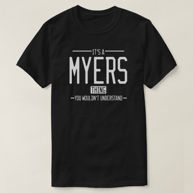 Myers lustiga efternamn, kul familj t shirt (Design framsida)