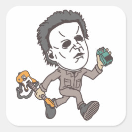 Myers Plays Guitar Fyrkantigt Klistermärke