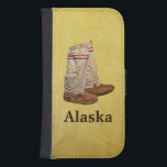Mygmma Galaxy S4 Plånbok<br><div class="desc">Mitt favoritmugglande par och text som läser "Alaska" som läggs ovanpå en braintanläderbakgrund. Långt överlägset vanliga vinterstövlar,  ett bra mjältspark och tjocka strumpor,  behållor fötterna trevliga och otäcka,  oavsett hur kall det kan vara. De behållor mina fötter varma även vid temperaturer under minus 60 Fahrenheit.</div>