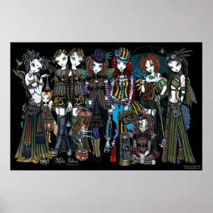 Myka Jelina gotisk Steampunk stam- cirkusälvor Poster