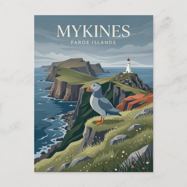 Mykines Färöarna Vykort (Framsida)