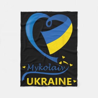 Mykolaiv Ukraina Nationell Flagg Hjärt Emblem Vape Fleecefilt