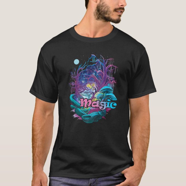 Mykologi Färgfyllda magiska svampar för hippies A T Shirt (Framsida)