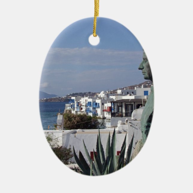 Mykonos 2 julgransprydnad keramik (Framsidan)