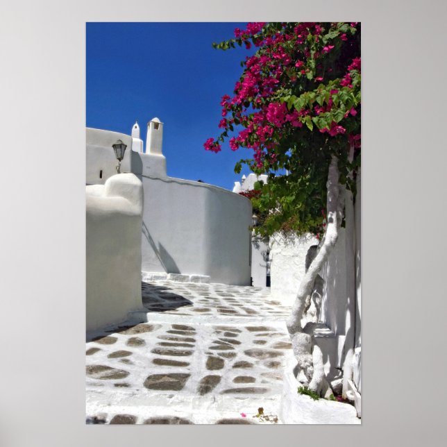 Mykonos Alley Fine Art Print Poster (Framsidan)