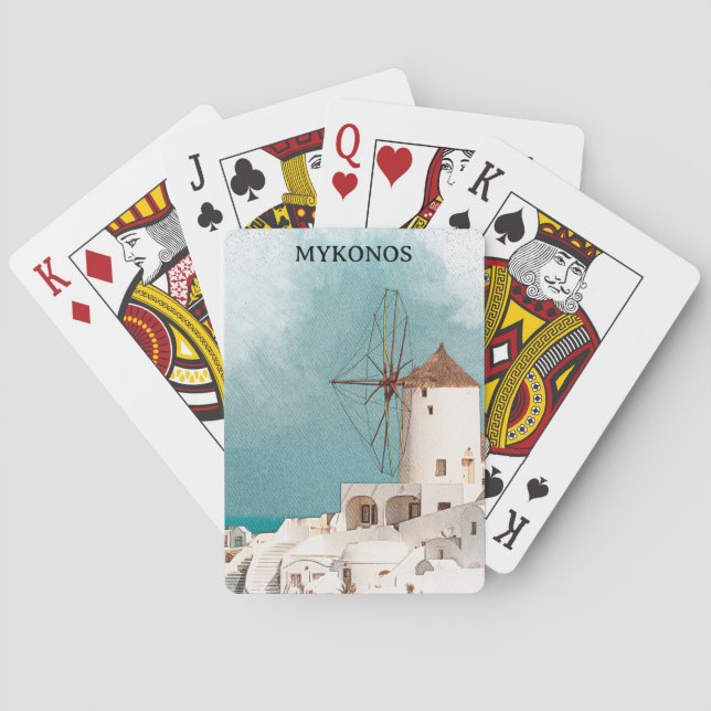 Mykonos Greece Alefkandra Kvarn Casinokort (Baksidan)