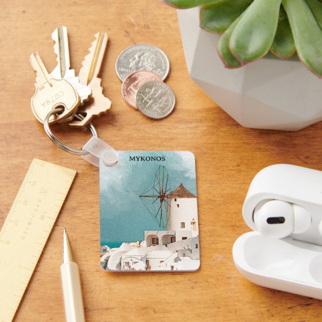 Mykonos Greece Alefkandra Kvarn Nyckelring (Skrivbord)