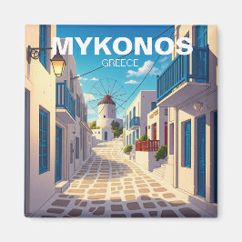 Mykonos Greece Cyclades Travel Kvarn Magnet