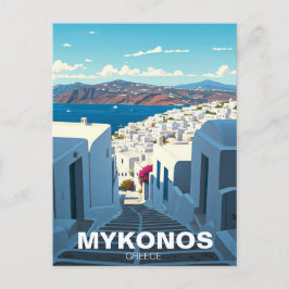Mykonos Greece Cyclades Travel Street Vykort