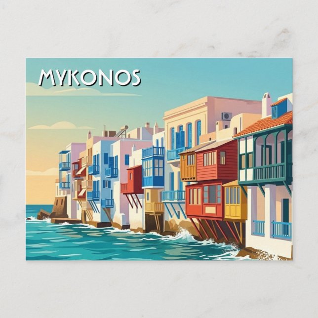 Mykonos Greece Greek Islands Vykort (Framsida)