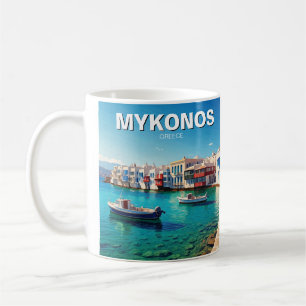 Mykonos Greece Islands-båtar Kaffemugg