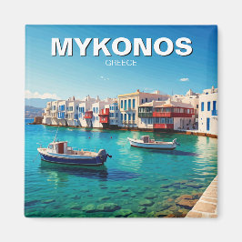 Mykonos Greece Islands-båtar Magnet