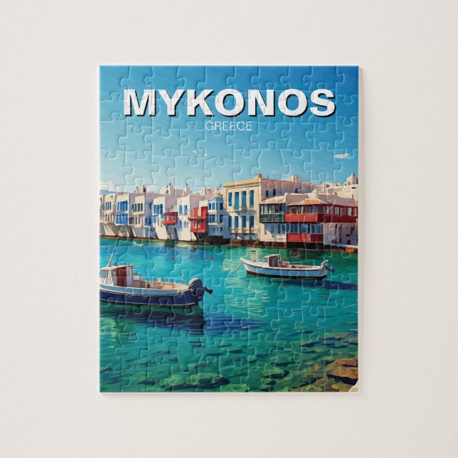 Mykonos Greece Islands-båtar Pussel (Vertikal)