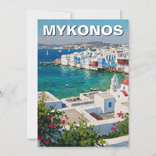 Mykonos Greece Islands Little Venice Julkort (Framsida)