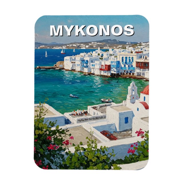 Mykonos Greece Islands Little Venice Magnet (Vertikal)