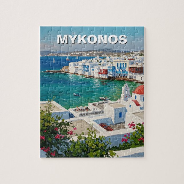 Mykonos Greece Islands Little Venice Pussel (Vertikal)