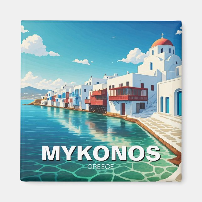 Mykonos Greece Islands Magnet (Framsidan)