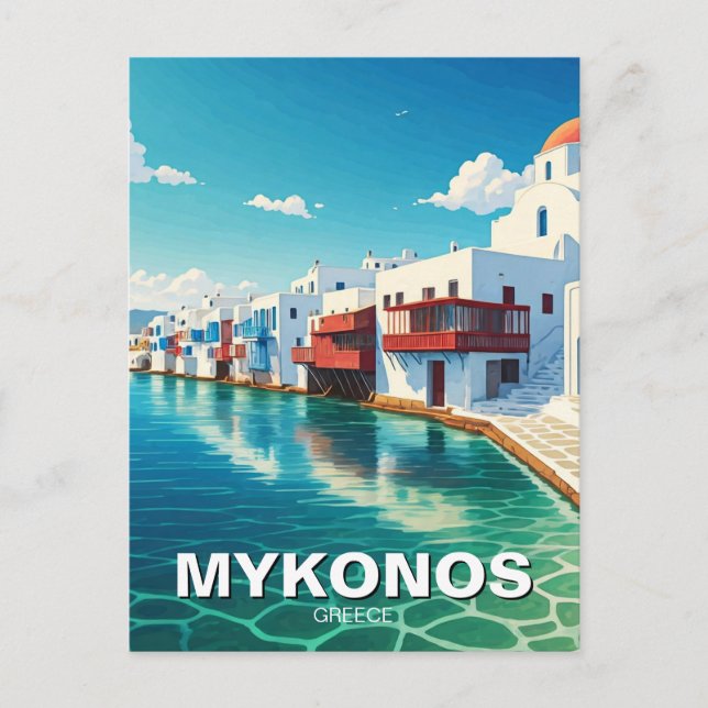 Mykonos Greece Islands Vykort (Framsida)