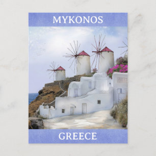 Mykonos Greece Kvarn Grekiska öarna Travel Vykort