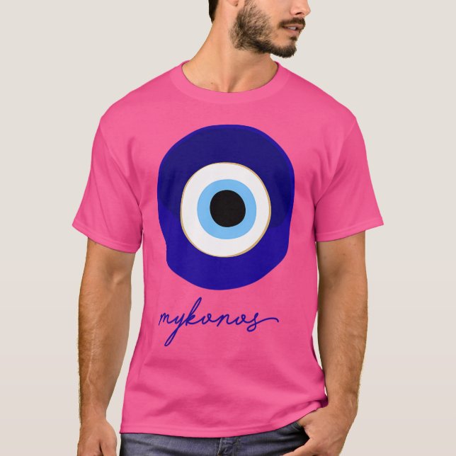 Mykonos - Greece Mati Edition Blue White. T Shirt (Framsida)