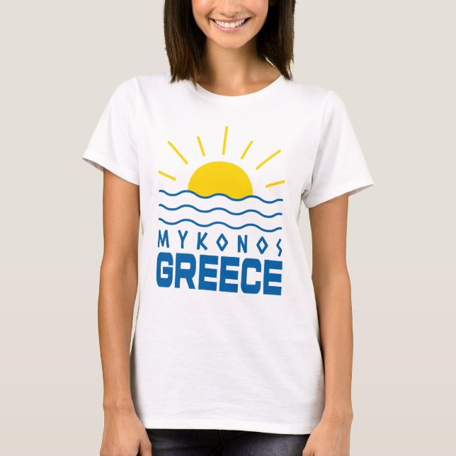 Mykonos Greece Sunshine and Sea Vågar Women's T Shirt (Framsida)