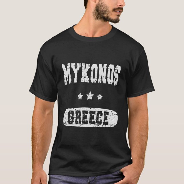 Mykonos Greece T Shirt (Framsida)