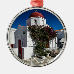 Mykonos Greece Travel - Church Cafe Europe Tourism Julgransprydnad Metall