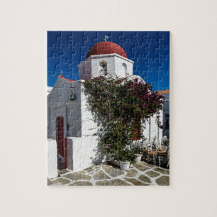 Mykonos Greece Travel - Church Cafe Europe Tourism Pussel