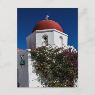 Mykonos Greece Travel - Church Cafe Europe Tourism Vykort