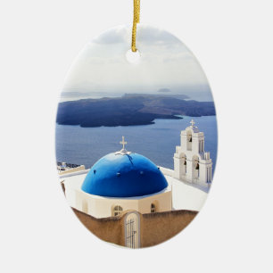 Mykonos Greece Travel Europe Tourism Santorini Julgransprydnad Keramik