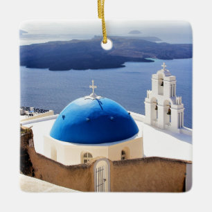 Mykonos Greece Travel Europe Tourism Santorini Julgransprydnad Keramik