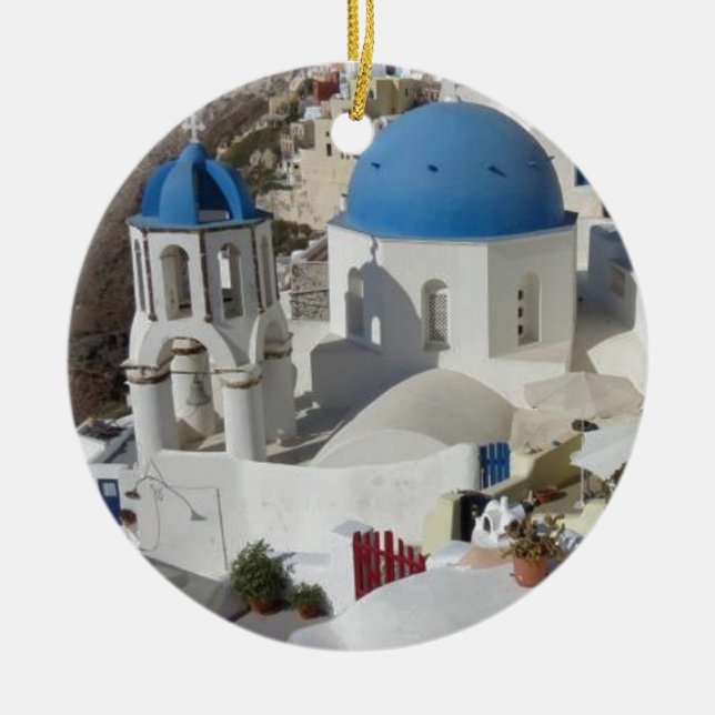 Mykonos Greece Travel Julgransprydnad Keramik (Framsidan)