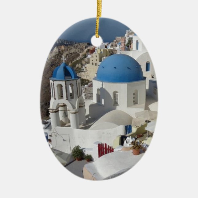 Mykonos Greece Travel Julgransprydnad Keramik (Framsidan)