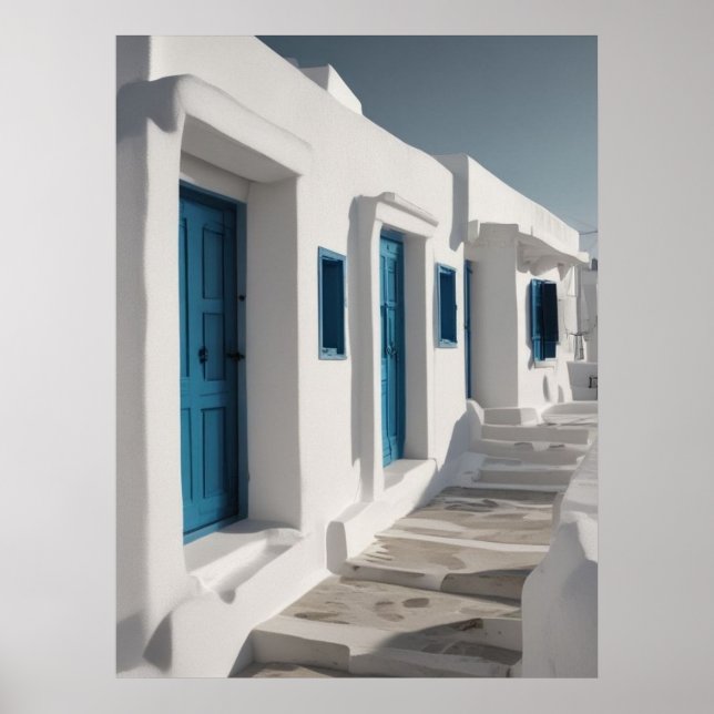 Mykonos Greece Travel Poster (Framsidan)