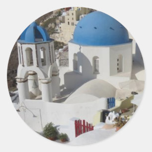 Mykonos Greece Travel Runt Klistermärke