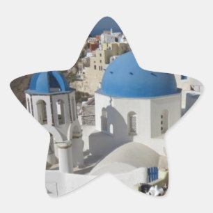 Mykonos Greece Travel Stjärnformat Klistermärke
