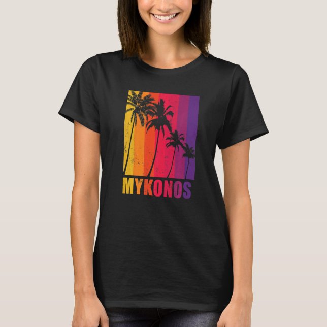 Mykonos Greece Travel T Shirt (Framsida)
