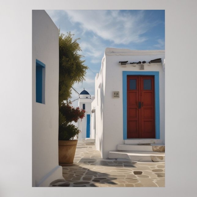 Mykonos Greece Travel vykort Poster (Framsidan)