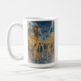 Mykonos Greece Watercolor Kaffemugg