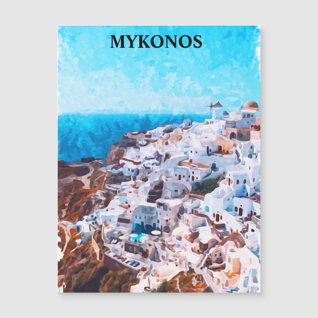 Mykonos Greece Watercolor Painting (Framsida)