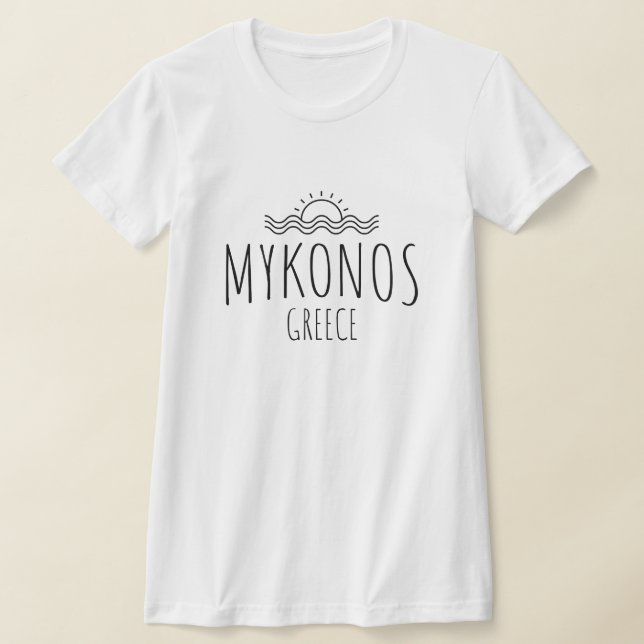 Mykonos Greece Women T-shirt (Laydown)