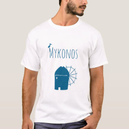 Mykonos, Grekland: Ikonisk Kvarn och pelikanfågel T Shirt