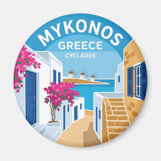 Mykonos Grekland Magnet (Framsidan)